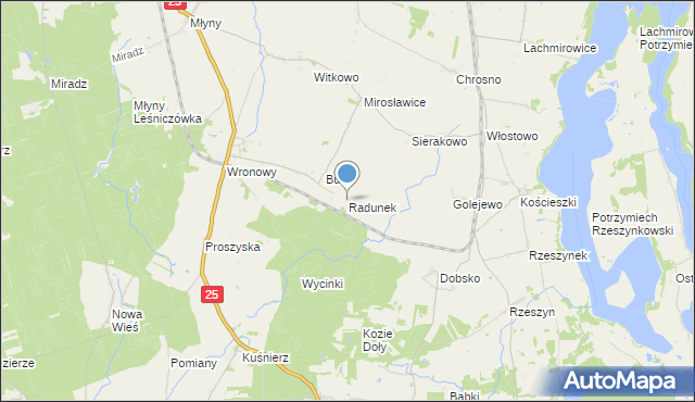 mapa Radunek, Radunek na mapie Targeo